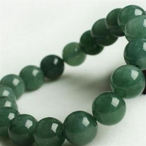 braccialetto Braccialetto di perline di giada naturale Braccialetto di perline di perline a mano verde ghiaccio olio LeBron 10mm da donna2500