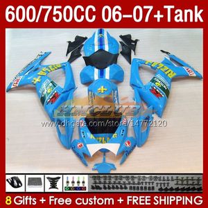 Suzuki Rizla Mavi GSXR 600 750 CC GSX-R600 GSXR750 2006-2007 154NO.114 GSXR-600 GSXR600 K6 600cc 750cc 2006 2007 GSXR-750 06 07 Enjeksiyon Uçu