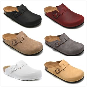 Unisex Boston Cork Hausschuhe Naturals Beach Sliders Sandalen Freizeitschuhe Weiches Leder Grau Filz Hombres Mujeres Outdoor Indoor Woody Schnalle Riemen Designer Männer Frauen