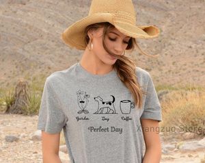 メンズTシャツ完璧な日楽しいTシャツ犬愛好家ガーデニングギフトコーヒーティーインスピレーション付きシャツ