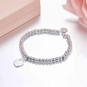 Package Mail T Home S925 Sterling Silver Ball Micro Inlaid Classic Love Pendant Silver Bead Armband Fashion307L