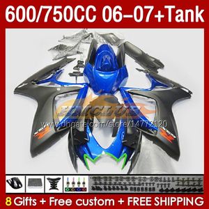 Suzuki GSXR 600 750 CC Blue Stock GSX-R600 GSXR750 2006-2007 154NO.119 GSXR-600 GSXR600 K6 600CC 750CC 2007 GSXR-750 06 06 06 07注射フェアリングのOEMフェアリングスタンク