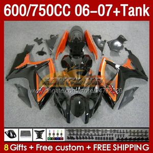 スズキGSXR750 GSXR600 K6 GSX-R600 2006 2007 154NO.62 GSXR-750 GSXR 600 750 CC 750CC 06-07 600CC GSXR-600 06 06 06 06 06 07 OEMオレンジ色のストックストックストックストック06-07 154NO.62 GSXR600 2006 2006 2006の射出型フェアリングタンクタンク