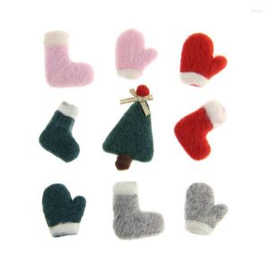 Christmas Decorations 5pcs Wool Felt Materials Accessories For Gifts Pendants Ornament DIY Handmade DecorationsChristmas