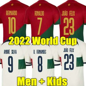 2022 Portuguesa Joao Felix voetbalshirts Ruben Neves Bruno Ronaldo Fernandes Portugieser Portugees voetbalshirt Mannen Kit Sets Diego J Otavio Woman