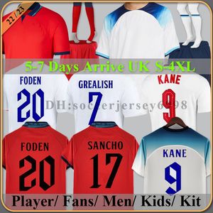 Angleterre Foden UK Soccer Jerseys Kane Englan Sterling Grealish National Football Shirt Rashford Mount Bellingham Sancho Men Kid Kit Uniform