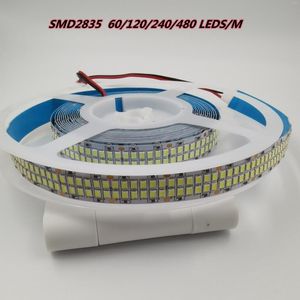 Tiras 2835 tira de LED DC 12V 24V Luz de fita 5m 60/120/240/480 LEDs/m faixa flexível Fita à prova d'água Luzes de corda externa