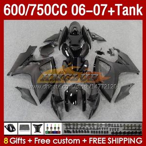 Injection Mold Fairings & Tank For SUZUKI GSXR750 GSXR600 K6 GSX-R600 2006 2007 154No.51 GSXR-750 GSXR 600 750 CC 750CC 06-07 600CC GSXR-600 06 07 OEM Fairing grey black