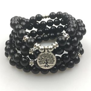 SN1166 NOVO DESIGN FELIA MALA MALA BACELETE PULHEGELA TRENDY ioga Colar Árvore da Vida Bracelete AGATE BLACK 296P