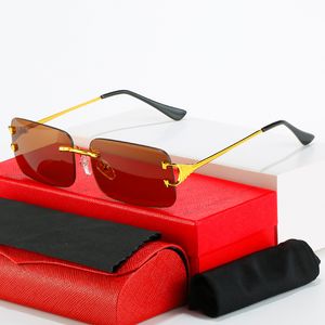 Man Carti Glasses Designer Sunglasses Women Fashion Frameless Rectangle Coating Sunglass UV400 Evidence Eyeglass Mens Eyewear Eyelgasses