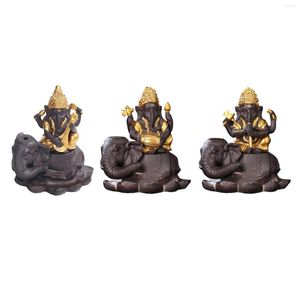 Fragrance Lamps Handmade Ganesha Backflow Incense Burner Cone Golden Waterfall Aroma Censer Crafts Ornaments For Office Home Decor Room