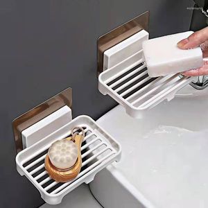 Soap Dishes Wall Mounted Box Bathroom Shower Holder Toiletries Organizer Kitchen Storage Rack Supplies For Bath