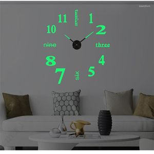 Wall Clocks 3D Large Size Acrylic Mirror Clock Sticker Fashion DIY Quartz Watch Home Decoration Modern Design Gift