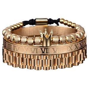 Luxury Crown Roman ral Bracciale 12mm Cinturino per orologio Acciaio inossidabile Dudes Rollie Hip Hop Macrame Braccialetti Uomo Gioielli 220413210i