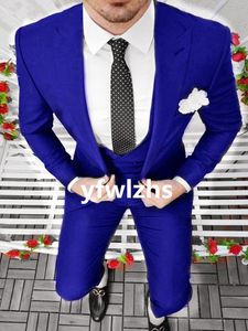 Wykonany na zamówienie Tuxedos One Button Men Suits Peak Lapel Groomsmen Wedding/Prom/Dinner Man Man Blazer Pants Tie kamizelka M133