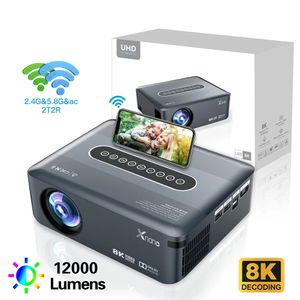 Decodificação de 8K Projector inteligente 4K Full HD1920 x 1080p Projector LCD Android 9 2t2rwifi LED LED Home Theater Xnano X1