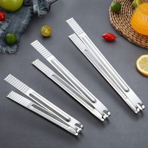 Stainless Steel Barbecues Food Tong BBQ Tools Accessories Barbecue Long Straight Clip Baking Bread Tongs Kitchen Cooking Garden TH0296