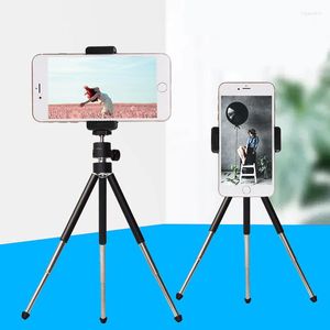 Tripods Three-section Stretched Aluminum Alloy Projector Miniature Camera Tripod Mobile Phone Clip Live Video Desktop Stand PTZ Support