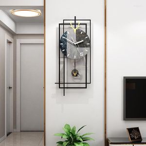 Orologi da parete Grande orologio a pendolo appeso al moderno quarzo Horloge Home Decor Living Room Art Poster WF