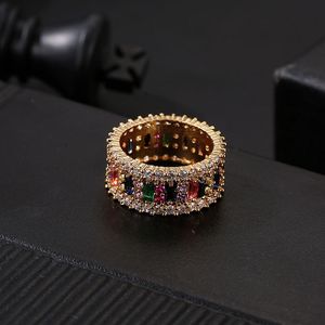 Радужные Свадебные Цвета оптовых-Роскошный дизайнер золотой обручальный кольцо женщины мужчины с радужными любовными кольца