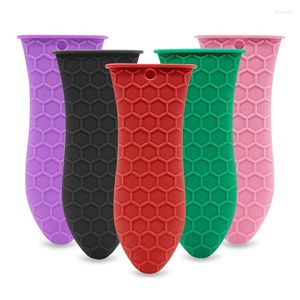 Luvas de luvas de silicone tampa de 5 pacote com manga de suporte frigideiras de ferro fundido linhas de frigideira de tampas resistentes