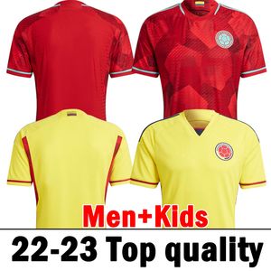 2022 Colombia Soccer Jerseys Falcao James Cuadrado Football Shirts Fans Player Versie Yellow Home Red Away De Futbol Maillot S xl Men Kids Kits Uniformen