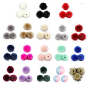 Laço amarra 3pcs 10cm DIY colorido pom pom bola com botão de prensa para chapéu lenço