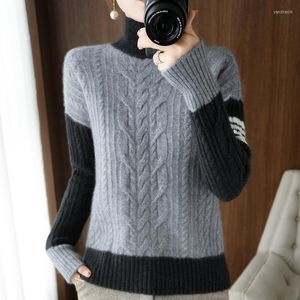 Women's Sweaters Cashmere Sweater Women Autumn/winter 2022 Thick Wool Pullover Turtleneck Plus Size Jacket Ladies Top Stitching