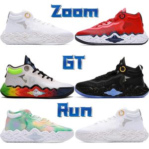 NUEVO ZOOM GT Run Basketball Shoes Mens White Black Metallic Gold Multi Team USA Tie Dye Ghost Ghost Bright Crimson Men Trainers Sports Sports 40-46 Eur.