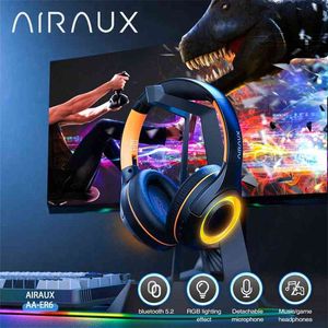 Headsets AirAux AA-ER6 bluetooth V5.2 Wireless Headphones RGB Light Gaming Headphones 40mm Dynamic Driver Bass headset With Microphone T220916