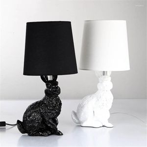 Pendant Lamps Resin Shape Modern Creative Led Table Light Black/White Cloth Lampshade Lamp Living Room Bedside Desk Art Deco