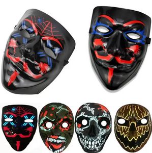 Halloween-LED-Party-Masken, leuchtende Anzieh-Requisiten, Tanzparty, Kaltlichtstreifen, Geister-Cartoon-Masken, Partyzubehör 919