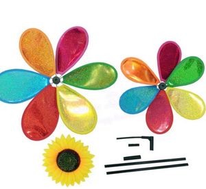 Gartendekorationen Regenbogen Windräder Sonnenblume Whirligig Wind Spinner Große Windmühle Spielzeug für Hof Rasen Kunst Dekor Baby Kinder Spielzeug RRE14286