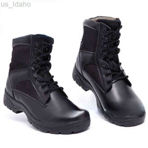 Stiefel Schwarze Schuhe für Männer Armee Stiefel Stahlkappe Schuhe Wasserdichte Herren Arbeitsschuhe Mann Taktische Militärische Kampfstiefel Männer L220920