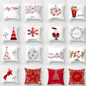 Merry Christmas Pillow case Cover Cushion Pillowcases Christmas Decorations For Home elk Snowflake Santa Claus Happy New Year Decor Gift HH22-301