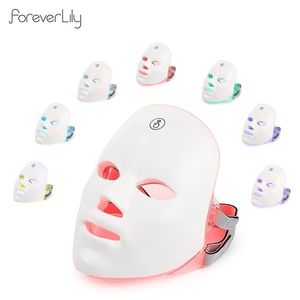 Dispositivos de cuidados faciais Carregamento USB 7 cores Máscara LED Pon Therapy Rejuvenescimento da pele Anti-acne Remoção de rugas Máscara de cuidados com a pele Iluminação da pele 220916