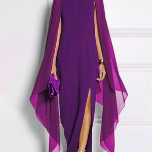 Batwing Maxi Платье оптовых-Платья для вечеринок Женщины сексуальные вечерние летние шифоновые пэчворки с длинным рукавом свободные дамы высокая щель твердая макси vestidos