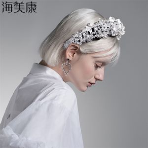 Headbands Fashion Gorgeous Hair Hoop Irregular Ice Block Transparent band Crystal Sponge Headband Women Prom Catwalk Accessories 220916