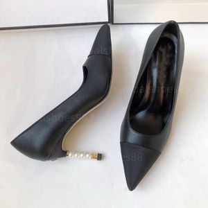 Tasarımcı Pompalar Siyah İnci Topuklu Slingback Loafers Elbise Ayakkabı Topuklu High Topuklu Kadınlar İçin Pompalar Tasarımcı Mules Sandale Sarp Tayini Parti Düğün Etkinliği