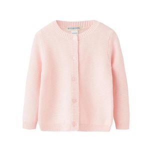 Pullover BOSBOOS Baby Little Girls Boys 100% Cotton Solid Knit Cardigan Sweaters Kids Cloth 220919