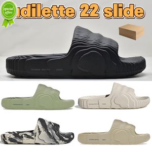 Topp sandaler lyxiga tofflor designer sandaler kvinnor skor flip flops sandal glidstrand med l￥da svart ben vit magi lime st ￶ken sand adilette 22