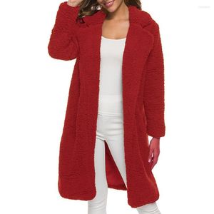 Kvinnors päls mode Autumn Winter Faux Coat Women Warm Teddy Bear Ladies Jacket Kvinnliga utkläder Plush Overrock lång