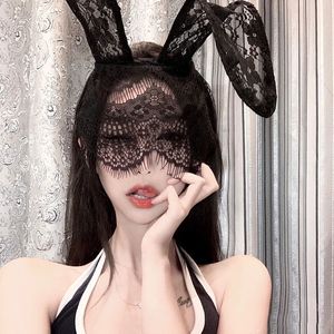 Christmas Lace Cat Bunny Rabbit Ears Mask Sexig slöja pannband Nattklubbar Maskerad Masker Halloween Costume Face Face Mask