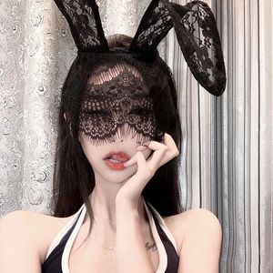 Christmas Lace Cat Bunny Rabbit uszy Masks Seksowne zasłony opaski na głowę kluby nocne maskarady maski na Halloween kostium imprezowy maska ​​twarzy