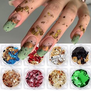 Glitter per unghie Lamina d'oro Paillettes Fiocchi Alluminio irregolare Per unghie Decorazioni artistiche per manicure in polvere cromata