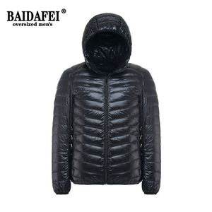 Herren-Daunenparkas, Herren-Herbst-Winterjacke, Übergröße 11XL, 5XL, ultraleichte, verstaubare Daunenjacke mit Kapuze für Herren, Puffer-Daunenmäntel 220919