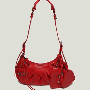 New Riveted Motorcycle Designer Bags leather Women shoulder bags Purse Handbag High Quality threeinone Fashion Messenger Armpit Clutch 2022