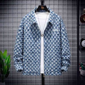 Jackets masculinos Moda masculina Jacquard Jacket Jacket Spring e Autumn Loose Casual Casual Casual Personalidade japonesa Streetwear T220914