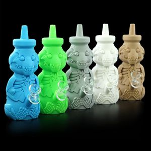 Hookahs smoking accessories water pipes skeleton bear silicone pipe dab rig