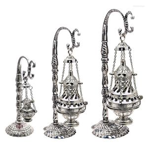 Fragrance Lamps Ornate Catholic Church Hanging Censer Charcoal Incense Burner Holder With Chains - Great For Yoga